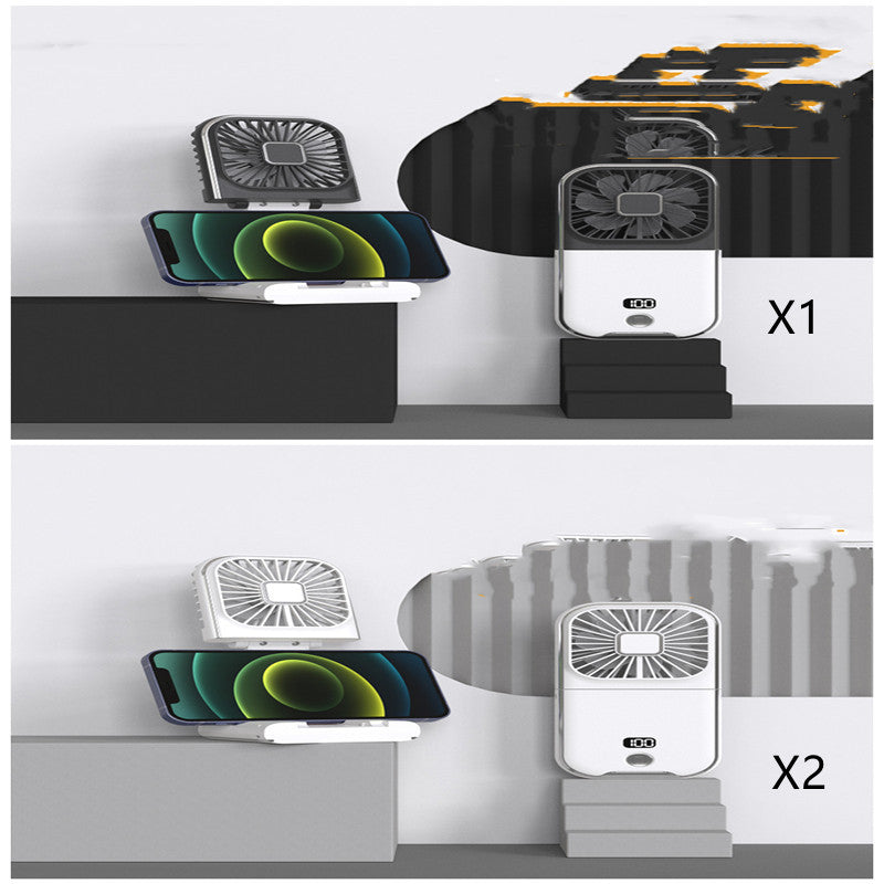 Ventilador pequeño portátil plegable con pantalla digital