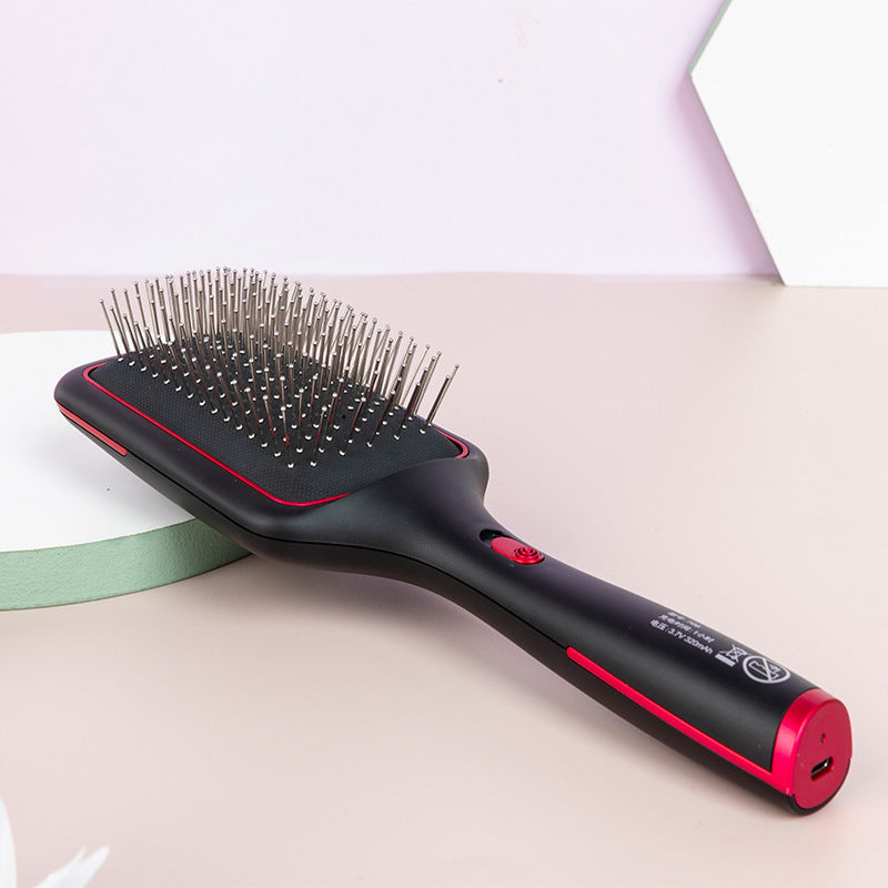 Peigne à cheveux lisses à chargement sans fil, Ion négatif, Vibration soufflante, fournitures de beauté
