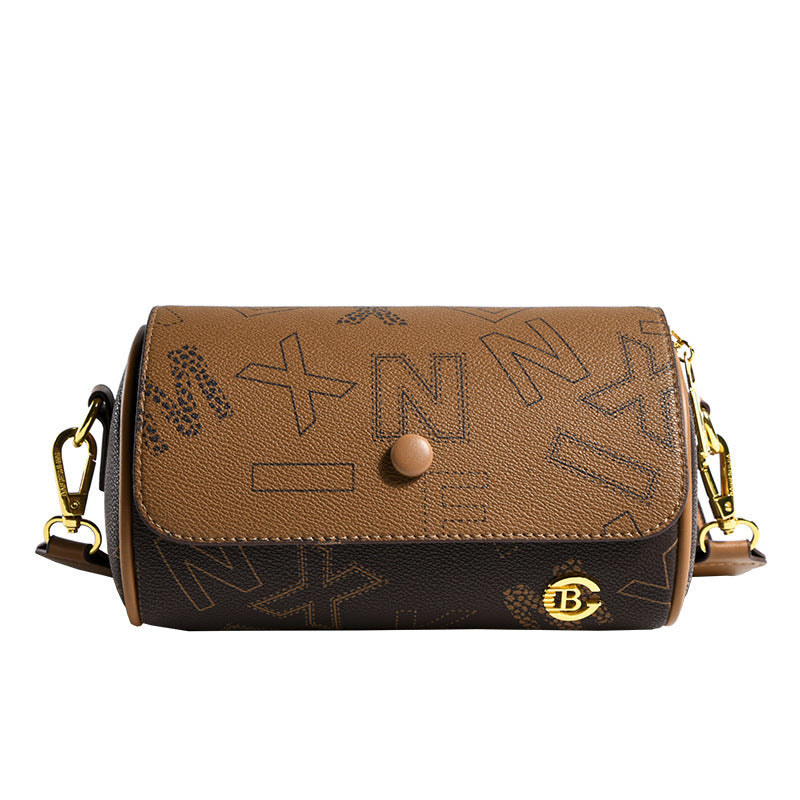 Bandolera de hombro con estampado retro para mujer, pequeña, de doble cara, a la moda, combina con todo