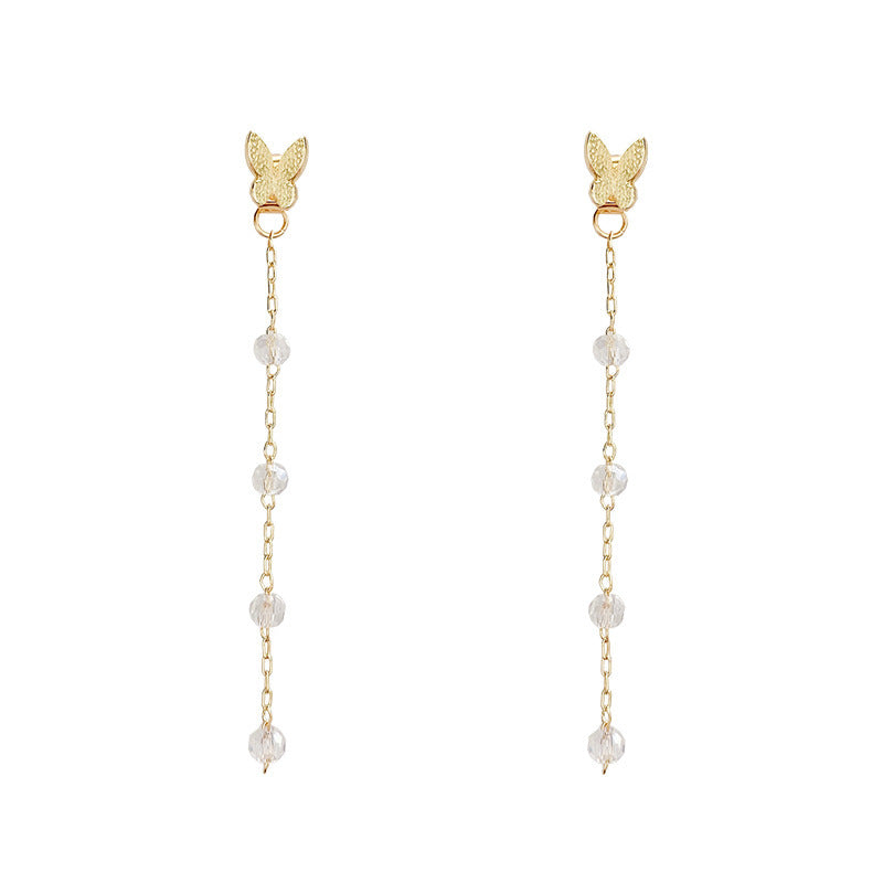Boucles d'oreilles à pampilles papillon pour femme, longues, tempérament sauvage