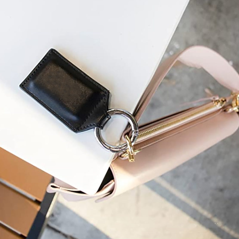 Funda tipo billetera magnética de cuero con gancho para soporte