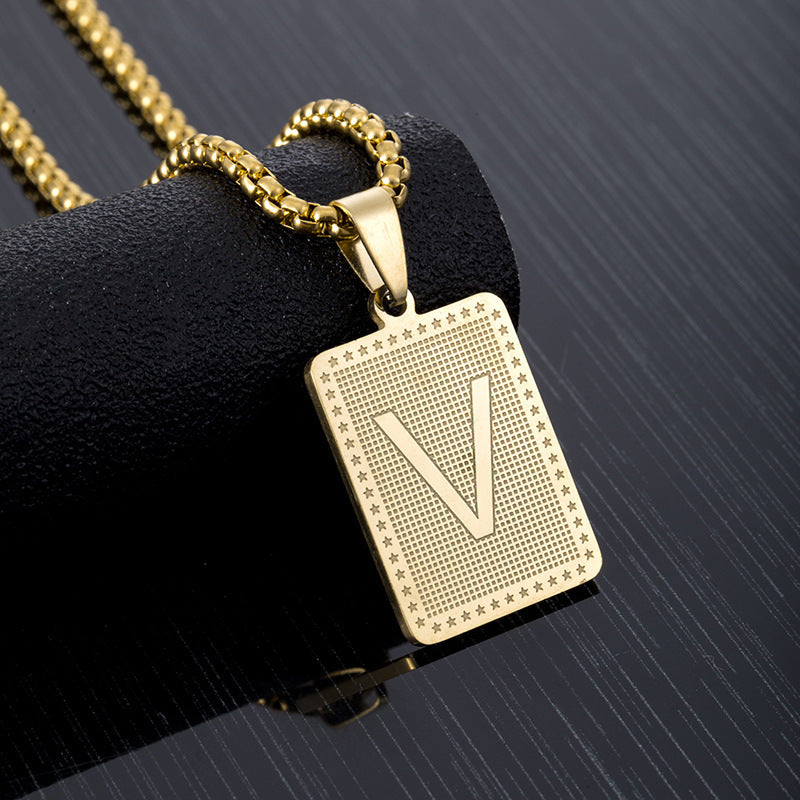 Women's Letter Fashion Stainless Steel Pendant Necklace