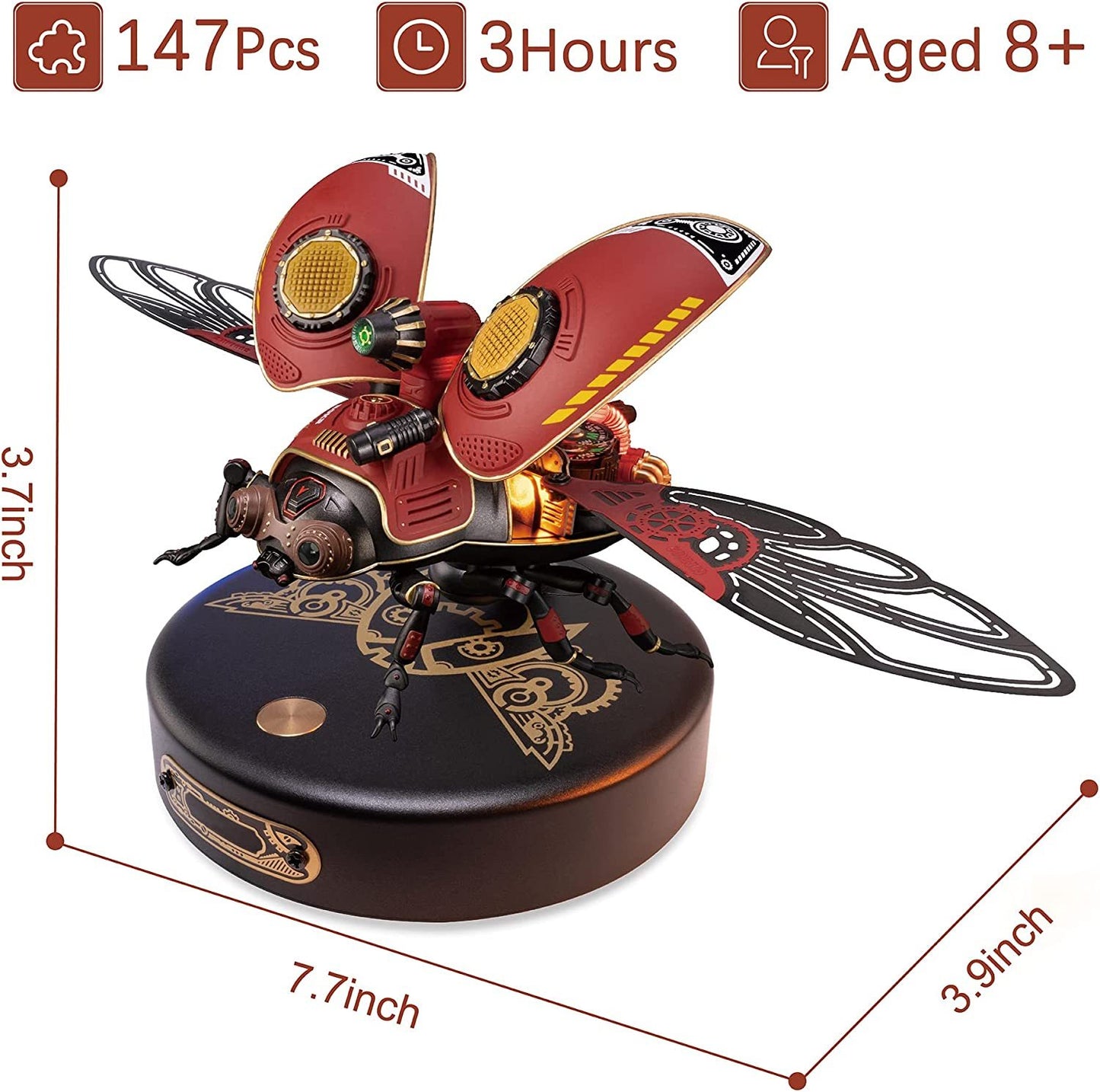 Robotime Rokr Scout Beetle Métal 3D Puzzles Jeux Style Punk Cadeau Pour Anniversaire Assemblage Facile Conception Mécanique DIY Jouets - MI02