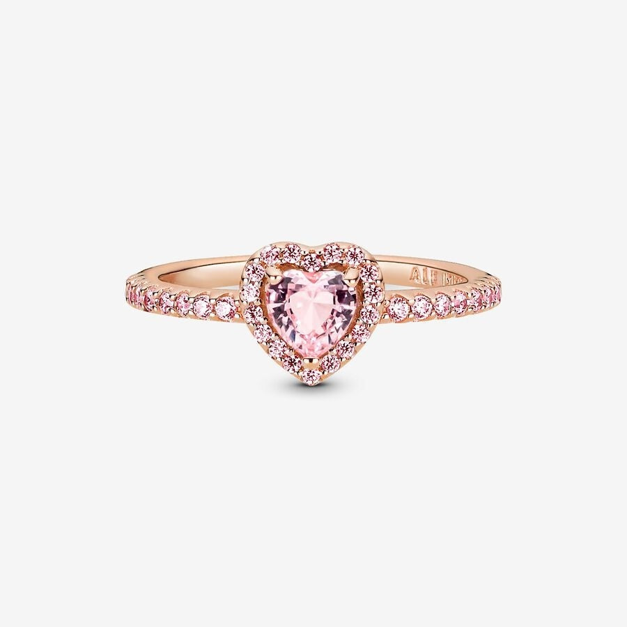 Bague coeur rouge en argent sterling rubis