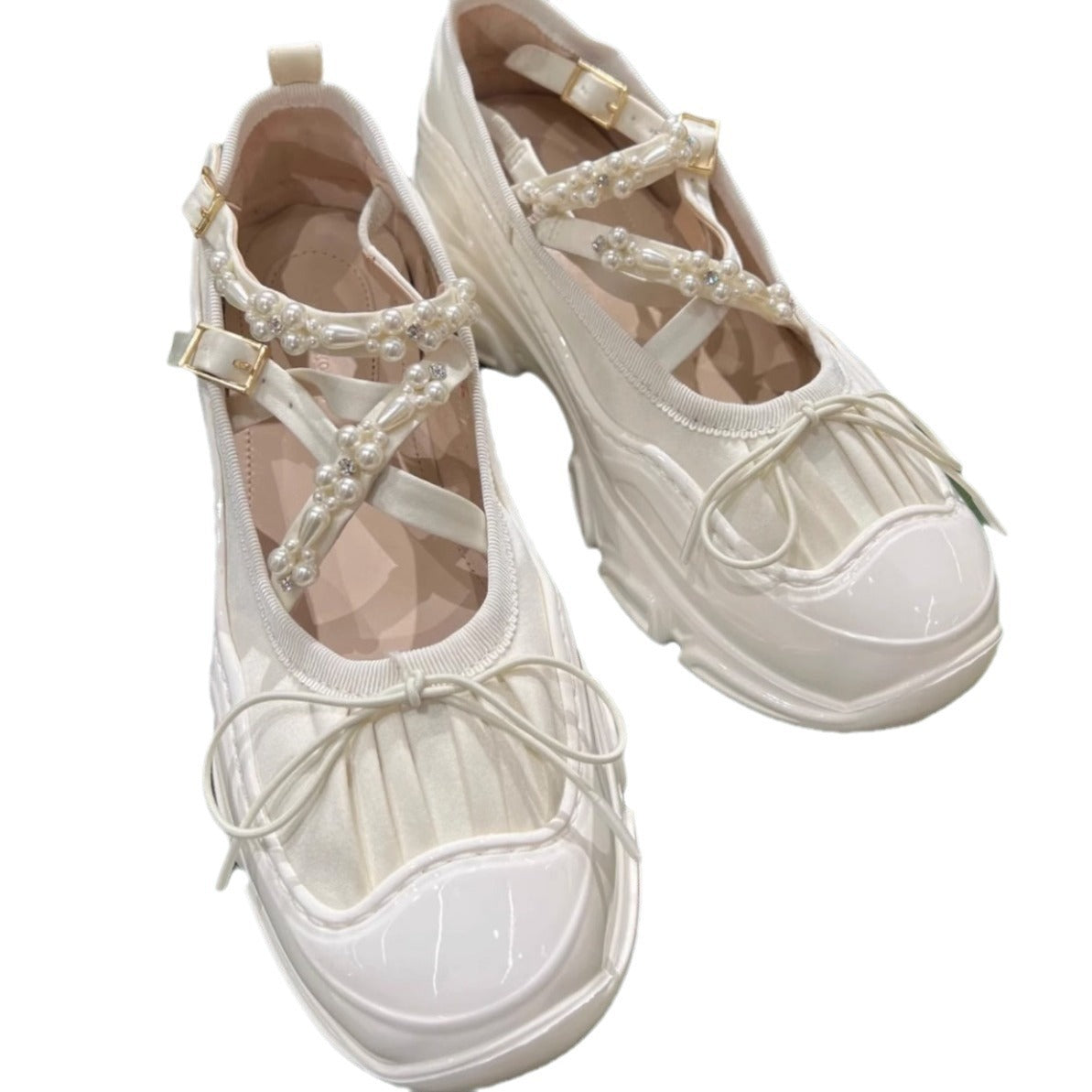 Chaussures de sport en cuir creux Muffin pour femmes