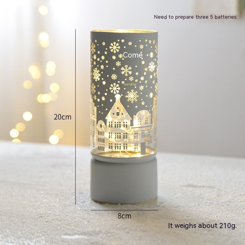 Décoration de bureau en verre lumineux de Noël