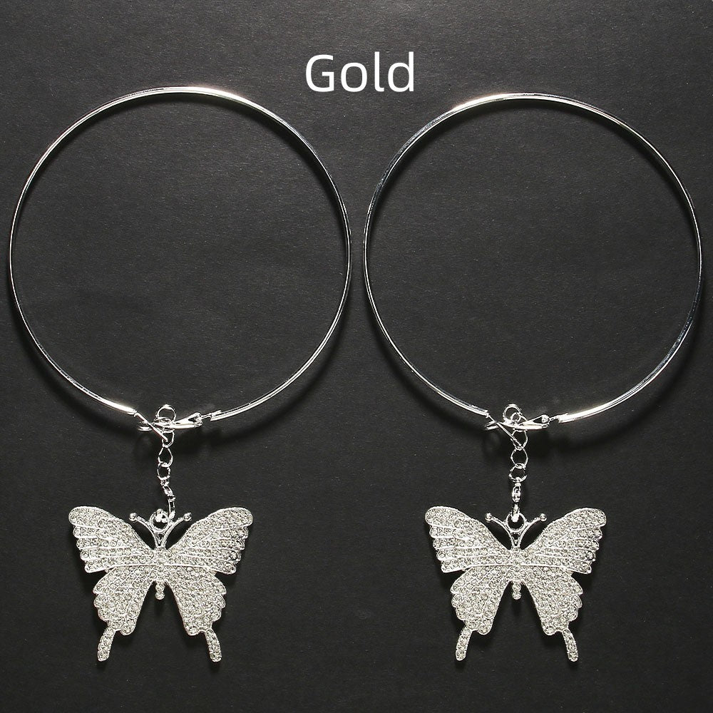 Boucles d'oreilles pendantes diamant rond pour femme