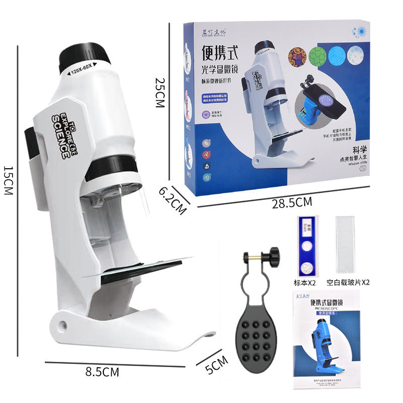 Microscopio óptico portátil de mano para niños, juguete, Mini criatura