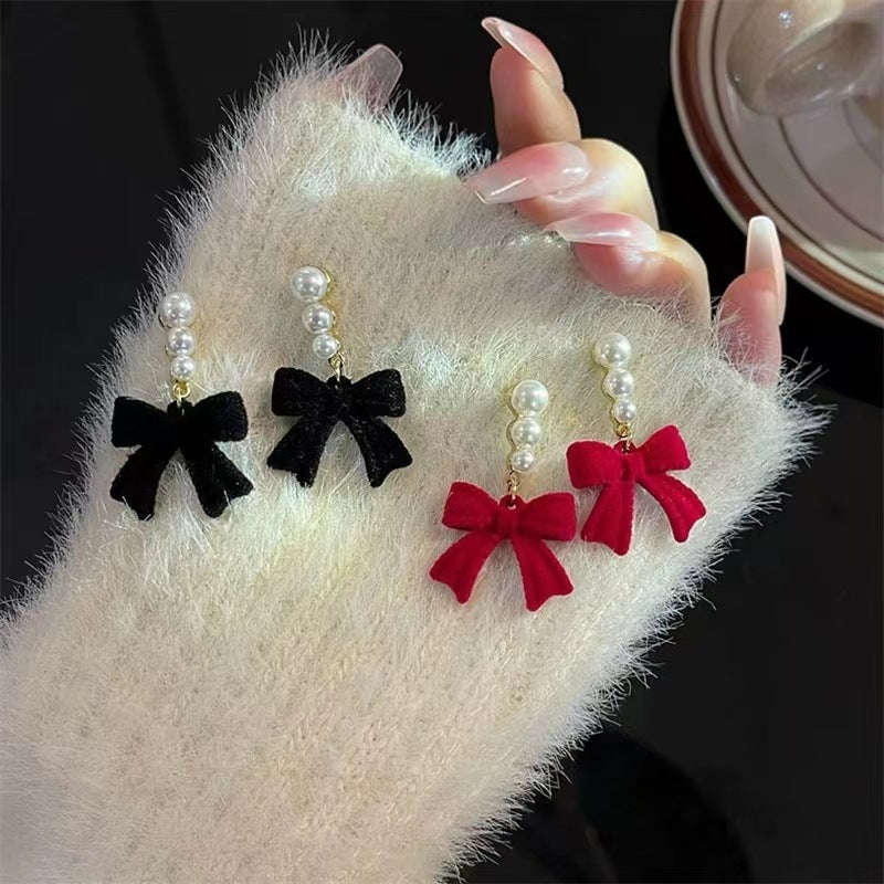 Boucles d'oreilles en peluche floquées pour femmes, automne et hiver