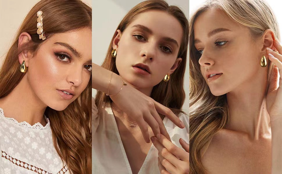 Pendientes con detalles en forma de lágrima ligeros estilo palacio romano