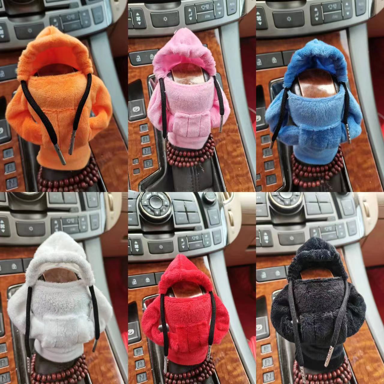 Terciopelo coche palanca de cambios manija de la manga perilla decorativa sudadera con capucha cubierta del freno de mano sudadera con capucha