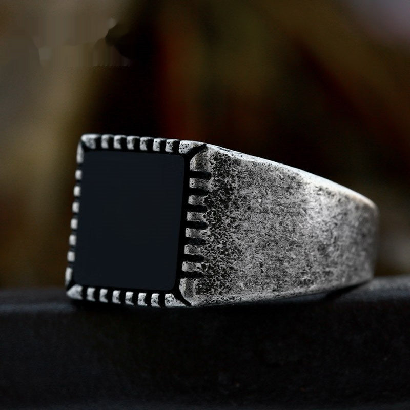 Stainless Steel Vintage Ethnic Style Titanium Steel Ring