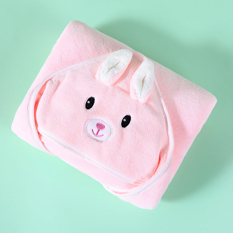 Peignoir de serviette de bain pour bébé en polaire corail