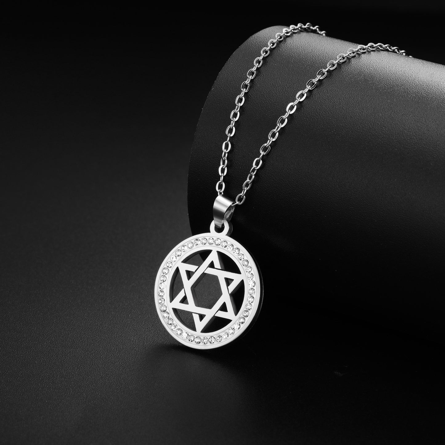 Women's Fashion Stainless Steel Transparent Zircon Chain Necklace