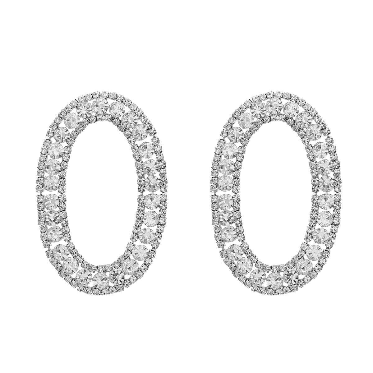 Claw Chain Exaggerated Diamond-embedded Full Diamond Banquet Earrings