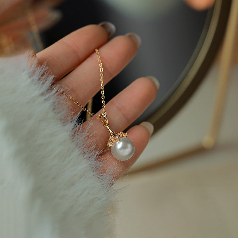 S925 Aura Bright Pearl Necklace