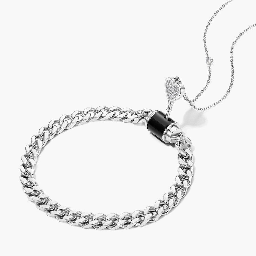 Collar Pareja Chico Acero Titanio