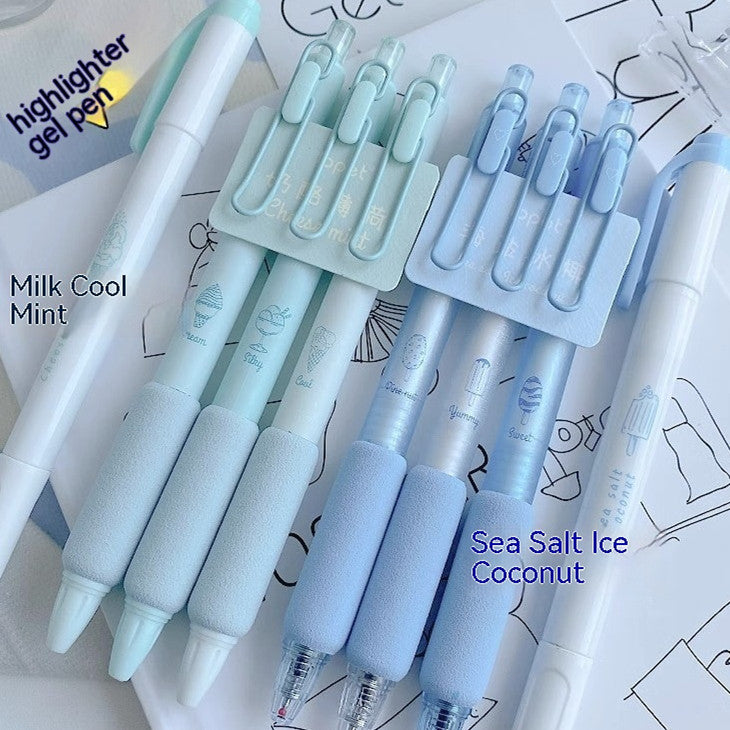 Oficina de aprendizaje, prensa de esponja para helado, pluma Neutral, fluorescente de doble cabeza