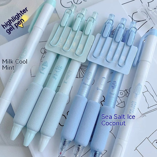 Oficina de aprendizaje, prensa de esponja para helado, pluma Neutral, fluorescente de doble cabeza