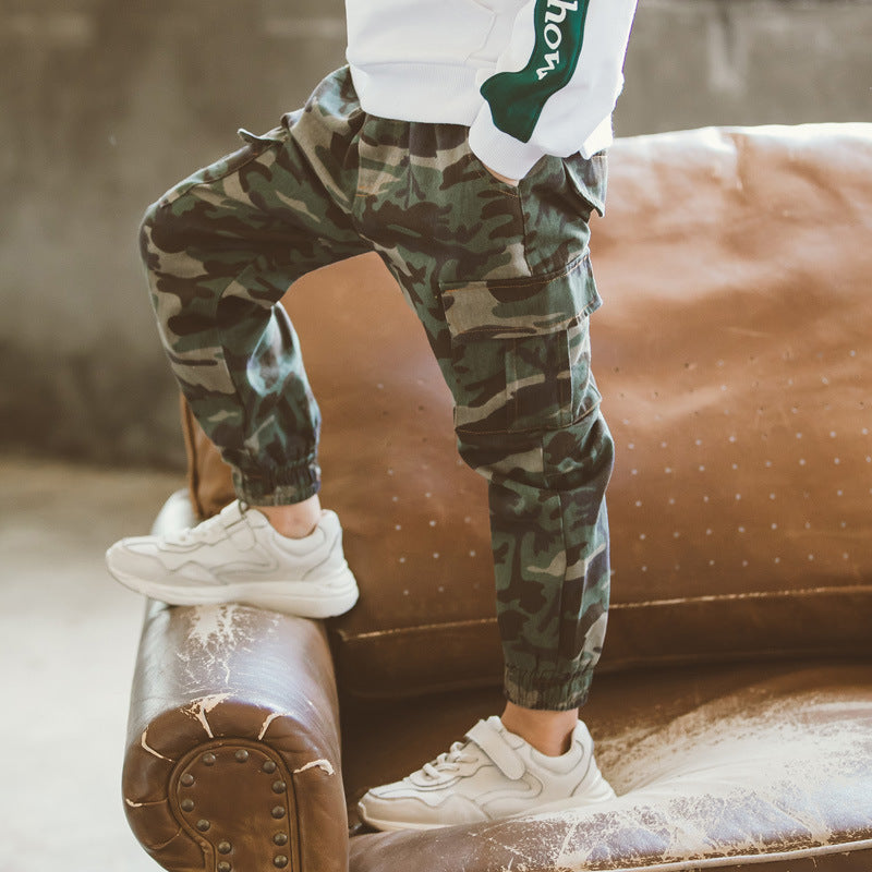 Pantalon décontracté de camouflage militaire de sport pour enfants