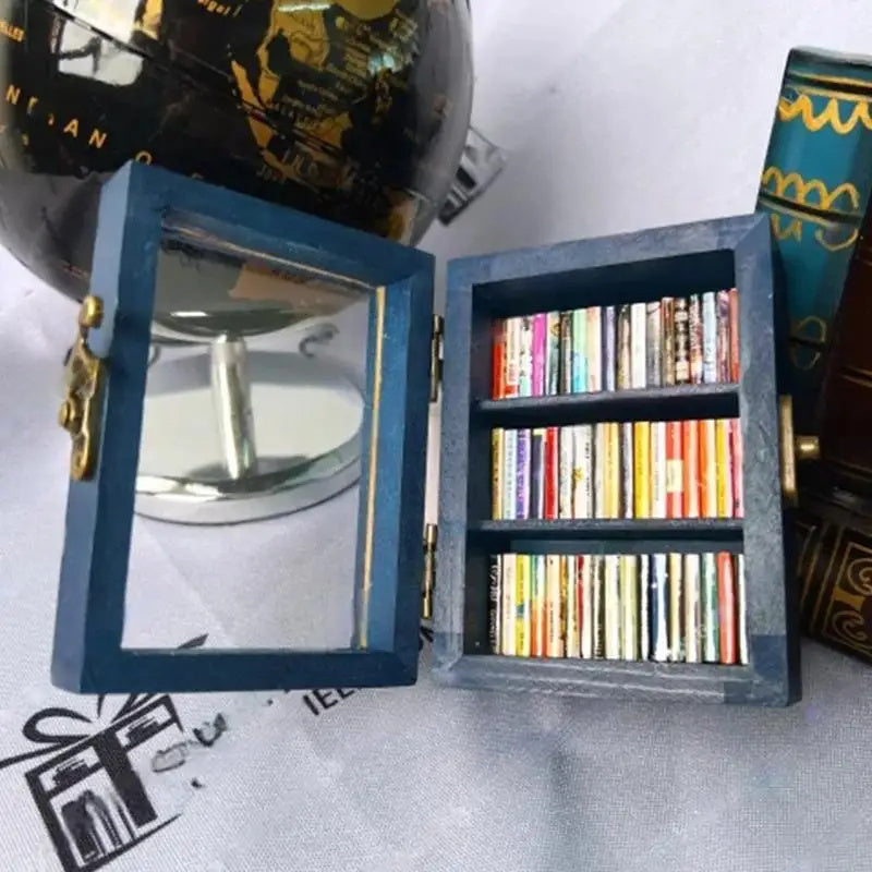 Secouez l'anxiété Bibliothèque Mini Anti-Anxiété Bibliothèque Ornement Pour Décor De Bureau Anti-Stress Bibliothèque En Bois Cadeau D'anniversaire