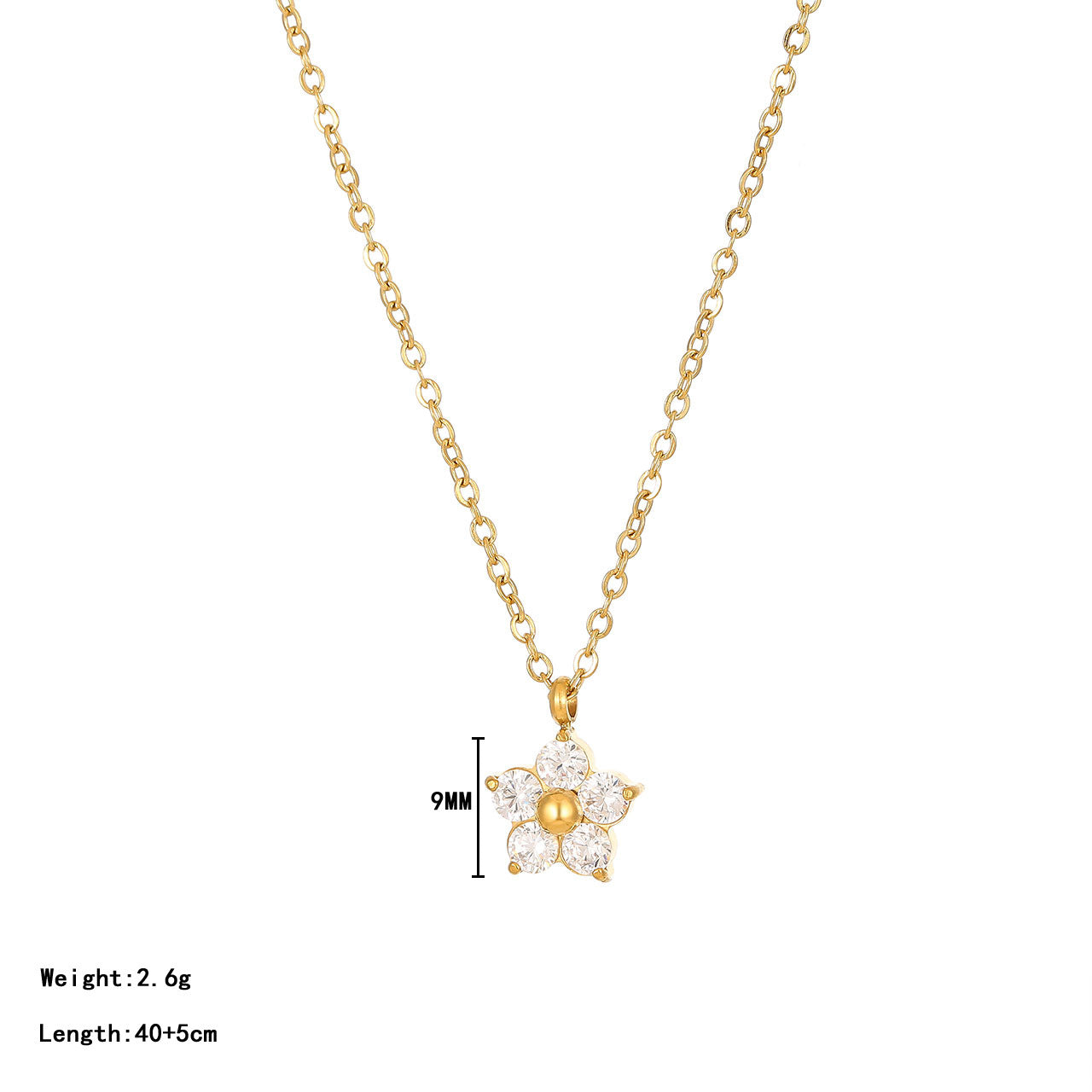 Colgante de flor de estilo coreano clavícula de acero inoxidable elegante collar de alta calidad que combina con todo