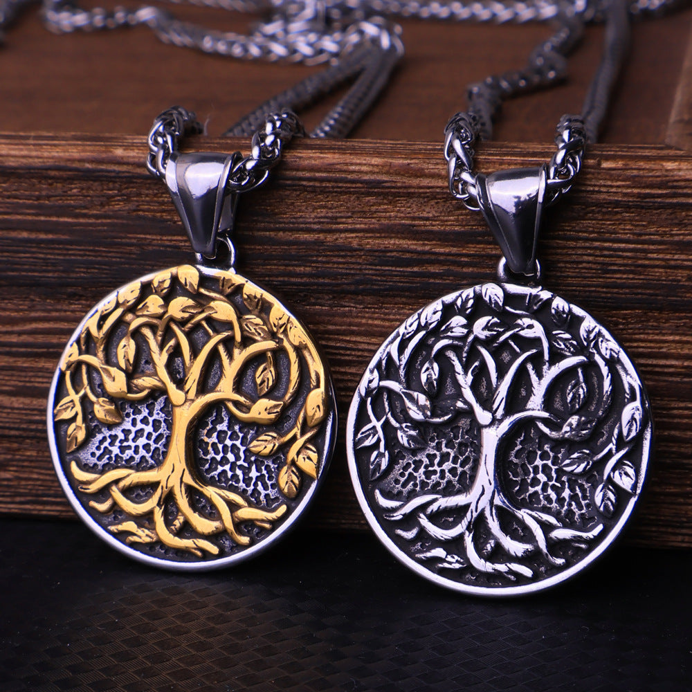 Retro Natural Style Titanium Steel Necklace