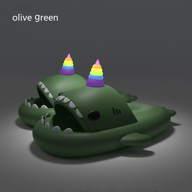 Sandalias luminosas de tiburón para hombre, pareja de zapatillas para el hogar, zapatos de playa para mujer