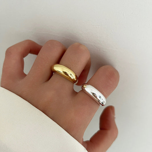 Anillo minimalista básico de apertura suave para mujer, anillo de moda con personalidad elegante que combina con todo, estilo frío