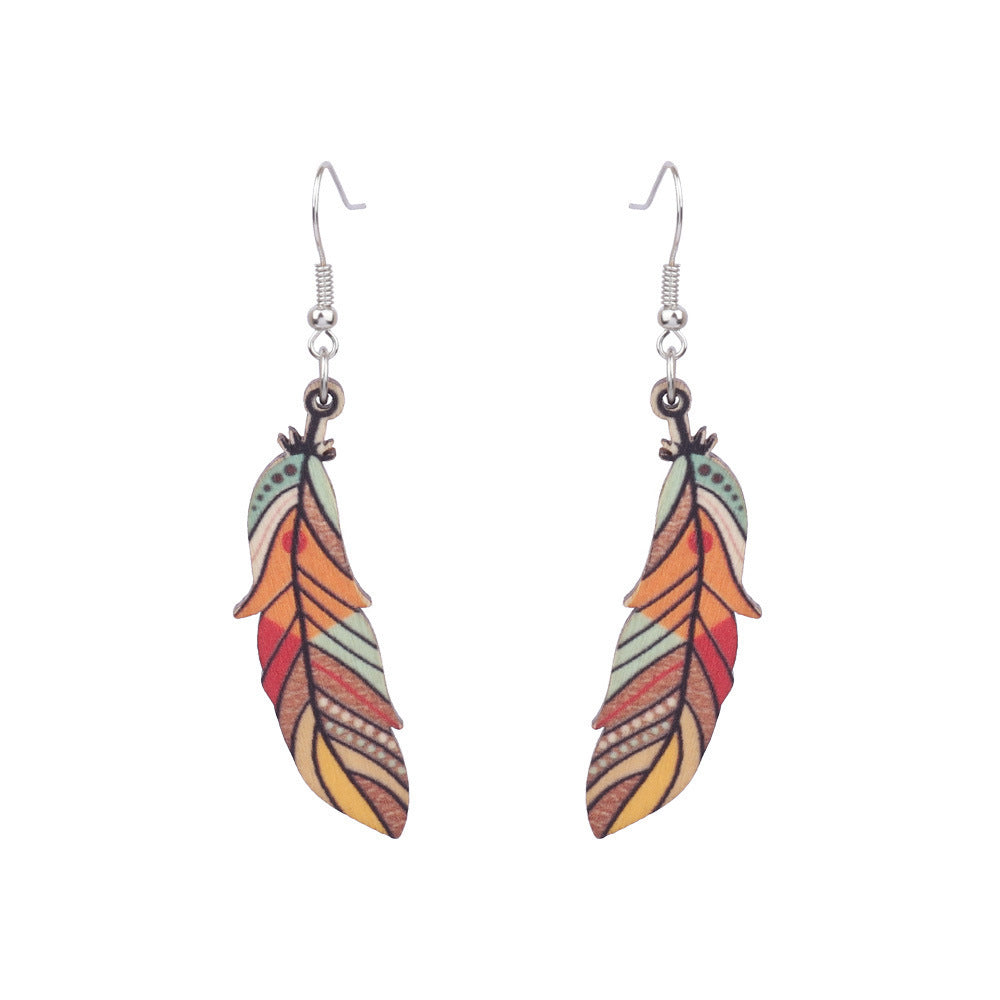 Style gland boucles d'oreilles femme feuille cercle métal cuir boucles d'oreilles