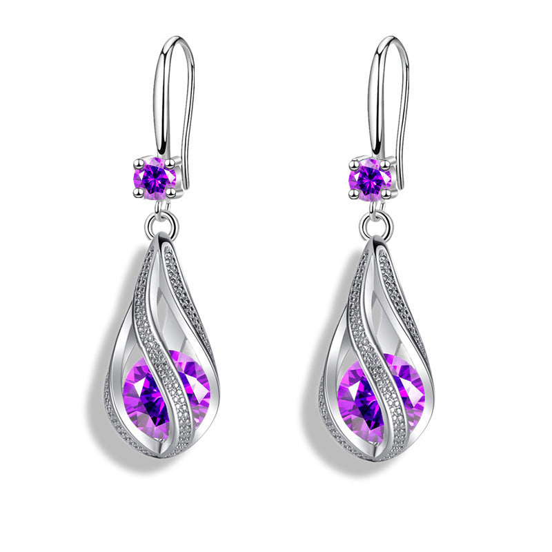 Boucles d'oreilles en forme de larme rotative pour femmes