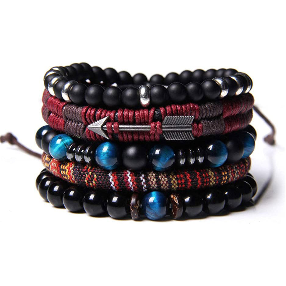Bracelet en cuir multicouche de personnalité de la mode