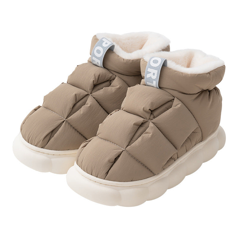 New Winter Couple Checkered Cotton Slippers