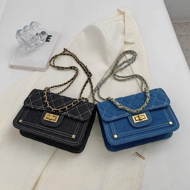 Sac à bandoulière en denim décontracté Sac messager à serrure de haute qualité