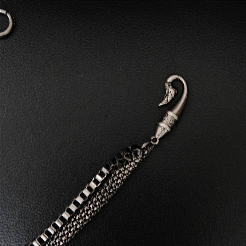 Punk Male Hip Hop Phants Zipper Non-mainstream Ghost Head Metal Phants Zipper