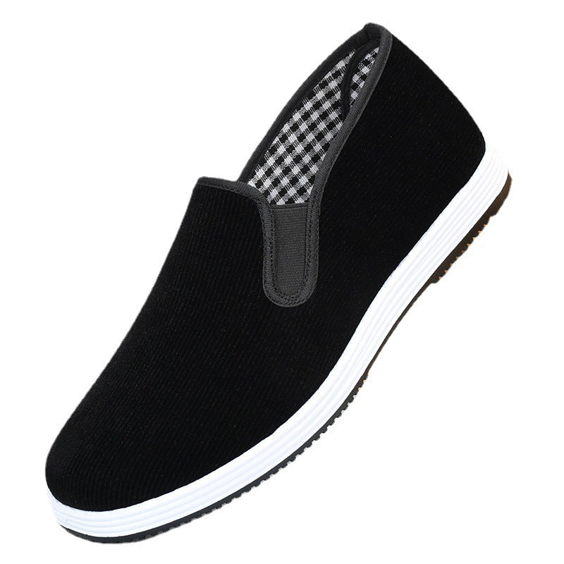Chaussures en tissu de loisirs à enfiler en velours côtelé, confortables et légères, respirantes et résistantes à l'usure