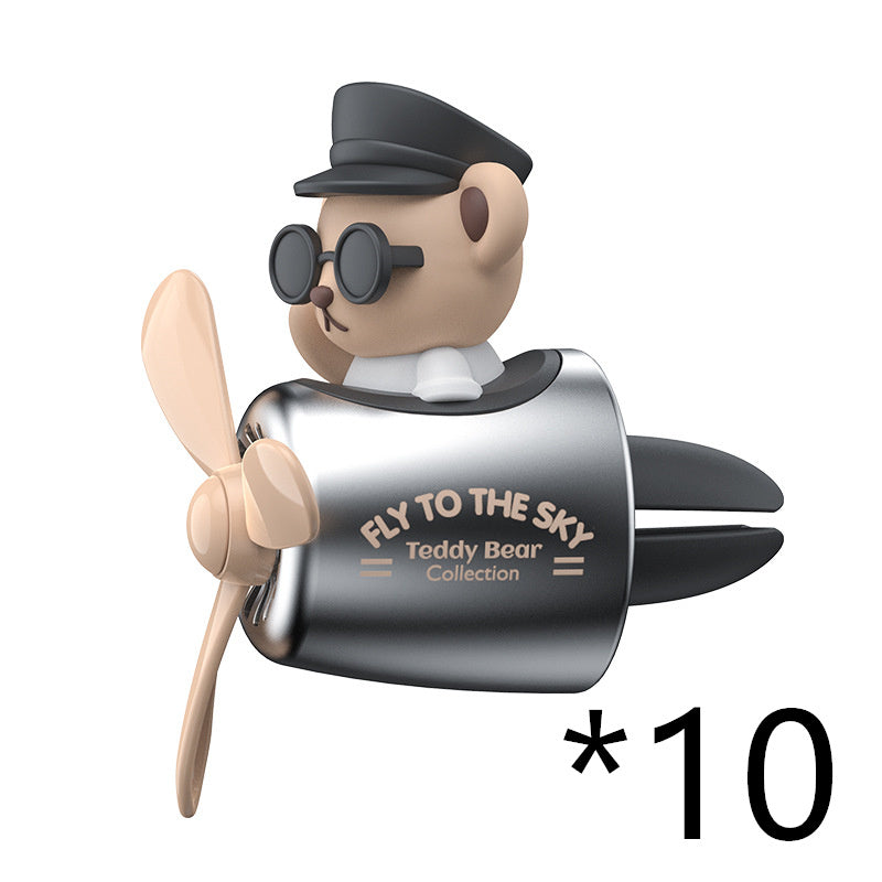 Dessin animé mignon créatif petit ours noir voiture sortie d'air aromathérapie
