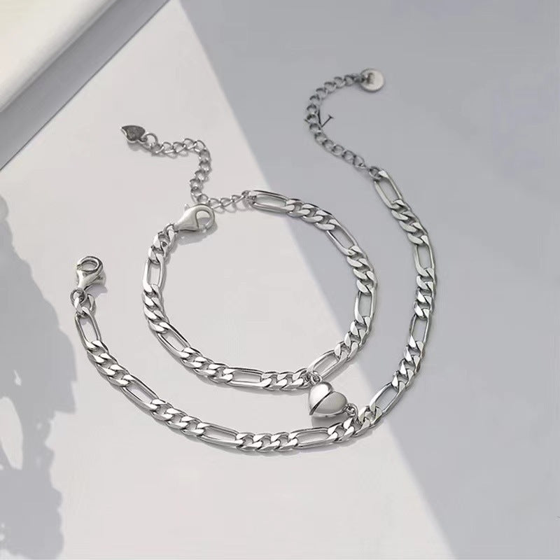 Paire de bracelets de couple magnétiques d'amour de haute qualité de niche