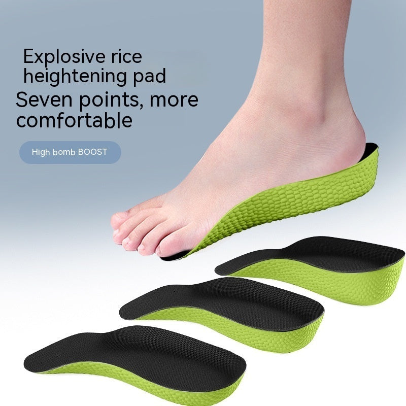 Plantilla invisible para aumentar la altura, cómoda y gruesa, media plantilla que aumenta la plantilla