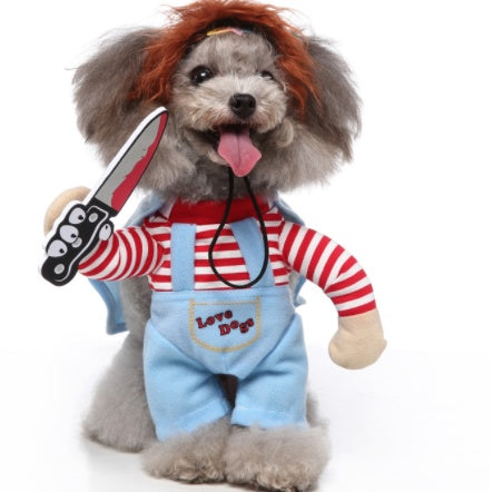 Suministros para mascotas, traje de pie, ropa divertida para perros, traje vertical, vestido de Navidad y Halloween, traje para mascotas