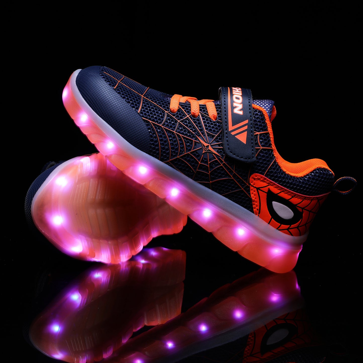 Taille 26-37 enfants Led USB Recharge chaussures rougeoyantes boucle de crochet pour enfants