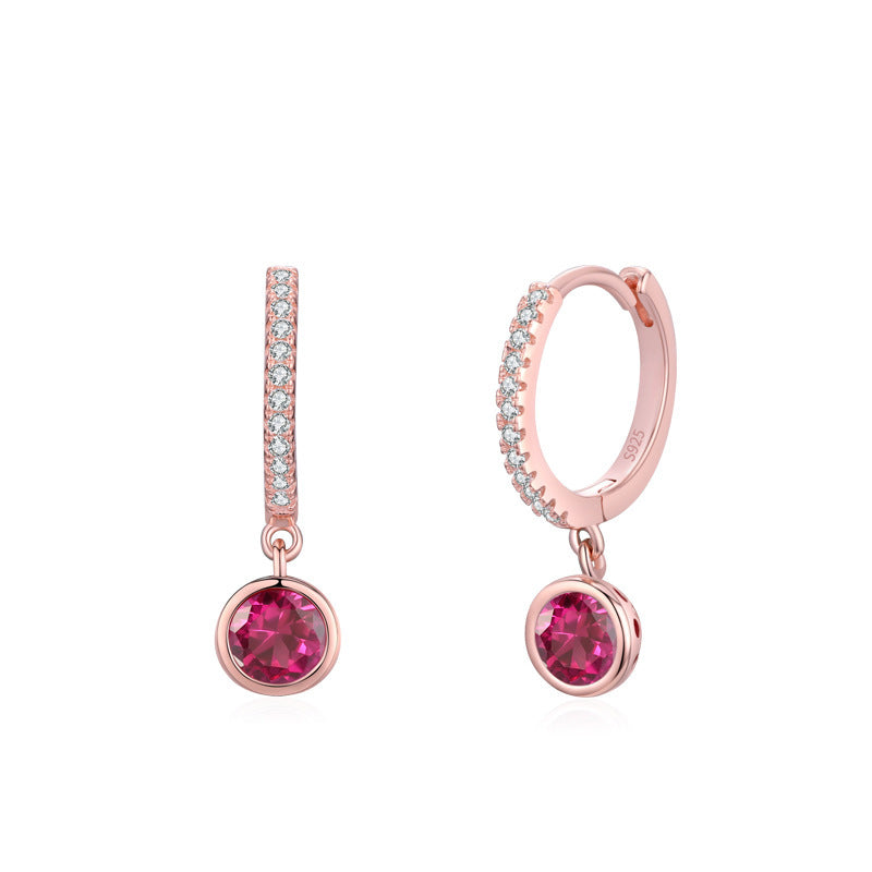 Sterling Silver Blue Artificial Diamond Earrings