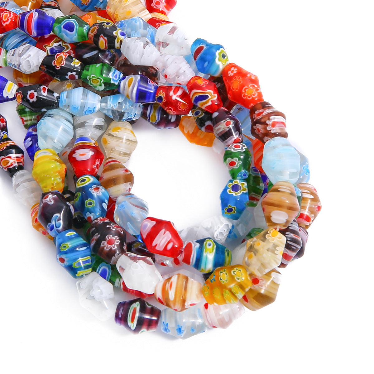 Colored Flower Colored Glaze Scattered Beads