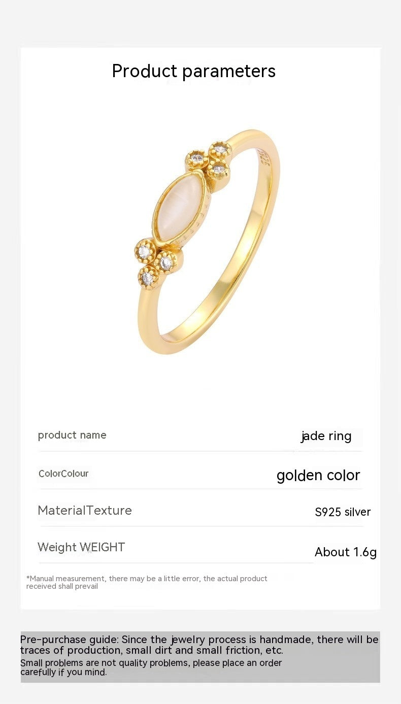 Anillo de mujer de plata de ley 925 chapado en oro de 18 quilates