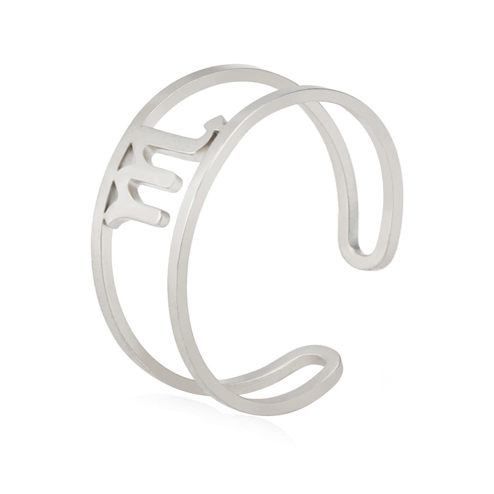 Special-interest Design Girls Twelve Constellation Stainless Steel Ring