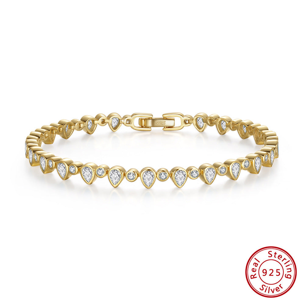 Bracelet en Zircon avec chaîne de Tennis en argent Sterling S925, Style INS européen et américain