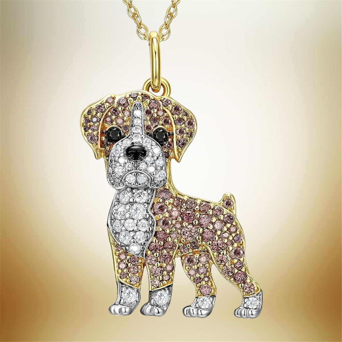Cute Boxing Dog Pendant Necklace Environmental Protection