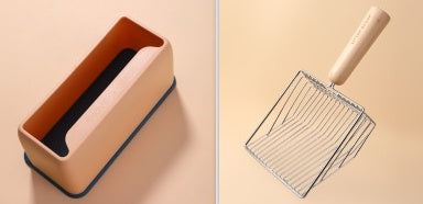 Filtro de Metal juego para pala para arena de gatos, pala para limpieza de inodoro para mascotas, herramienta de limpieza de excrementos, mango de madera grande, suministros para mascotas