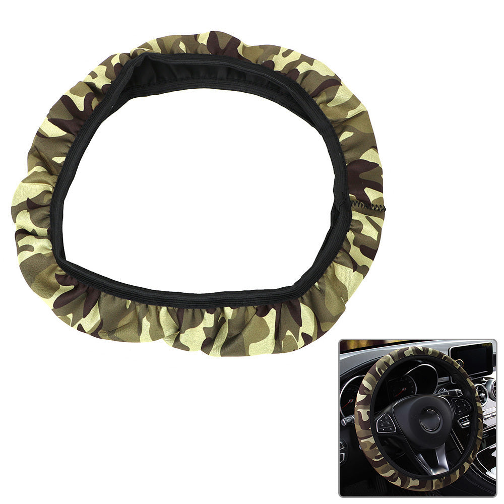 Housse de volant de voiture Camouflage, style de voiture, SBR Lycra, accessoires d'intérieur automobile, protection de roue antidérapante