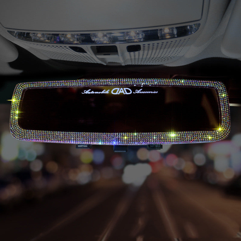 Preciosos productos de decoración de espejo interior de coche con diamantes tachonados para damas